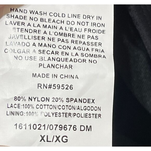 BCA One Piece Bathing Swimsuit Crochet Trim Black Tie Back Size XL Extra Large - Picture 8 of 8